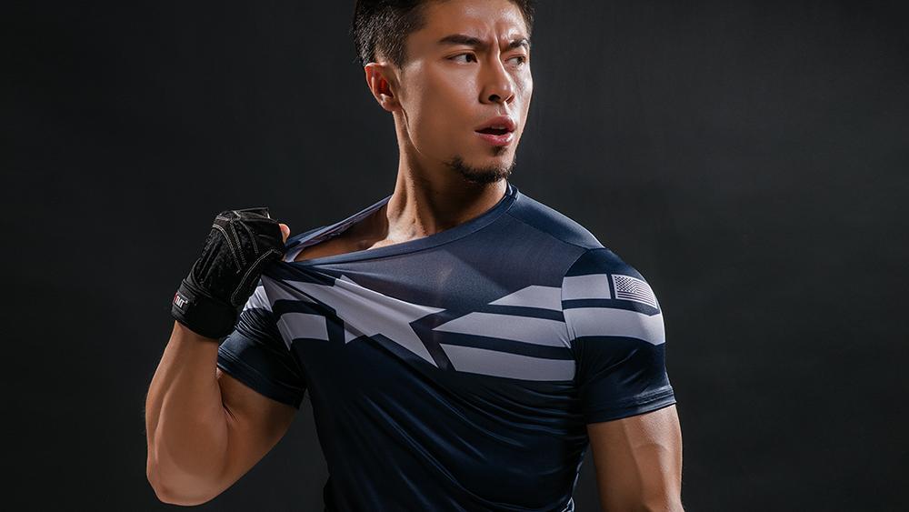 Men Running Compression Jersey Fitness Tight Gym Sportswear Short Sleeve T  shirt